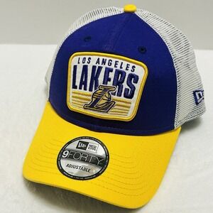 New Era Los‎ Angeles Lakers Patch 9FORTY Adjustable Snapback Hat Cap Purple NBA